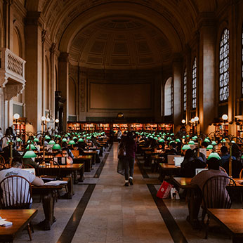 Large room in the library. Links to Gifts of Real Estate
